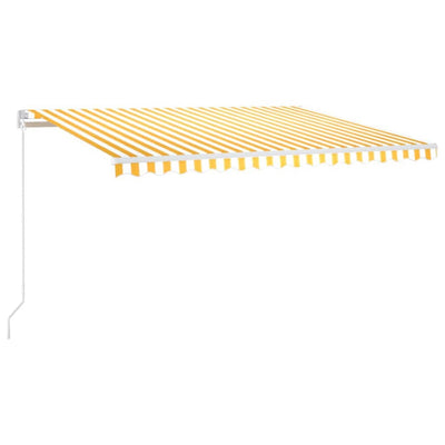 Manual Retractable Awning 450x300 cm Yellow and White