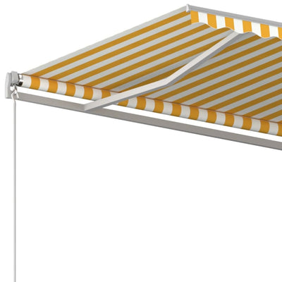 Manual Retractable Awning 450x300 cm Yellow and White