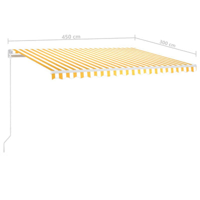 Manual Retractable Awning 450x300 cm Yellow and White