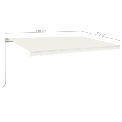 Manual Retractable Awning 500x300 cm Cream