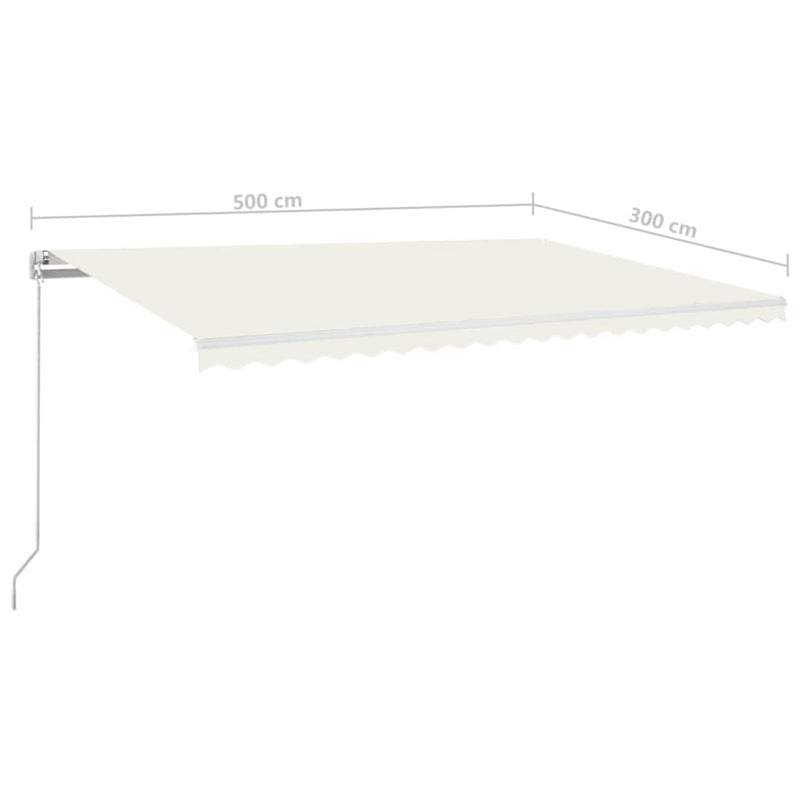 Manual Retractable Awning 500x300 cm Cream