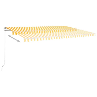 Manual Retractable Awning 500x300 cm Yellow and White