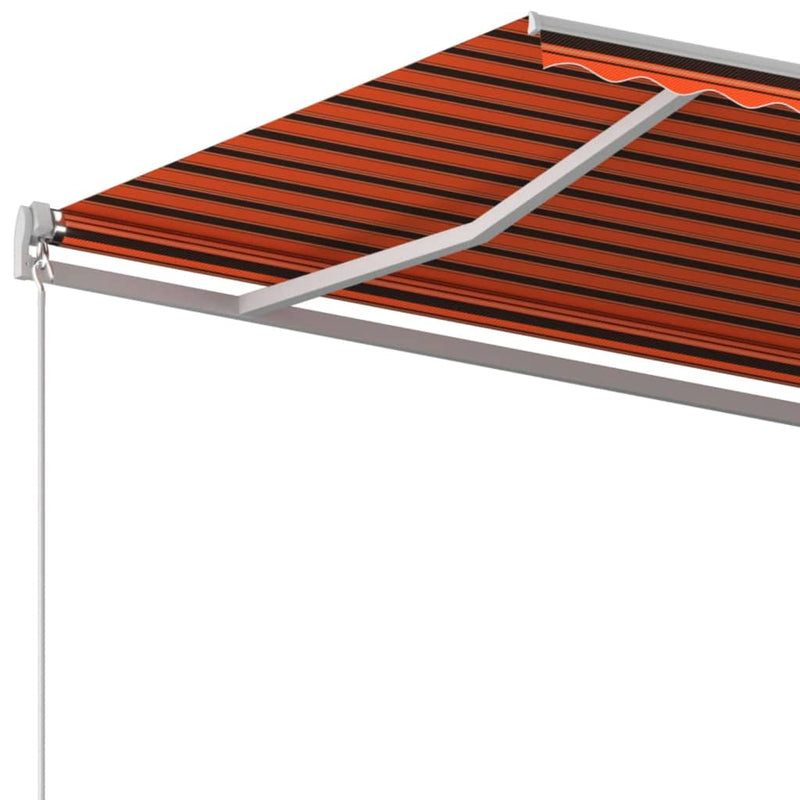 Manual Retractable Awning 400x350 cm Orange and Brown