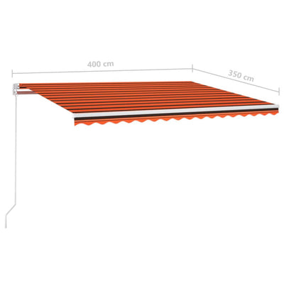 Manual Retractable Awning 400x350 cm Orange and Brown