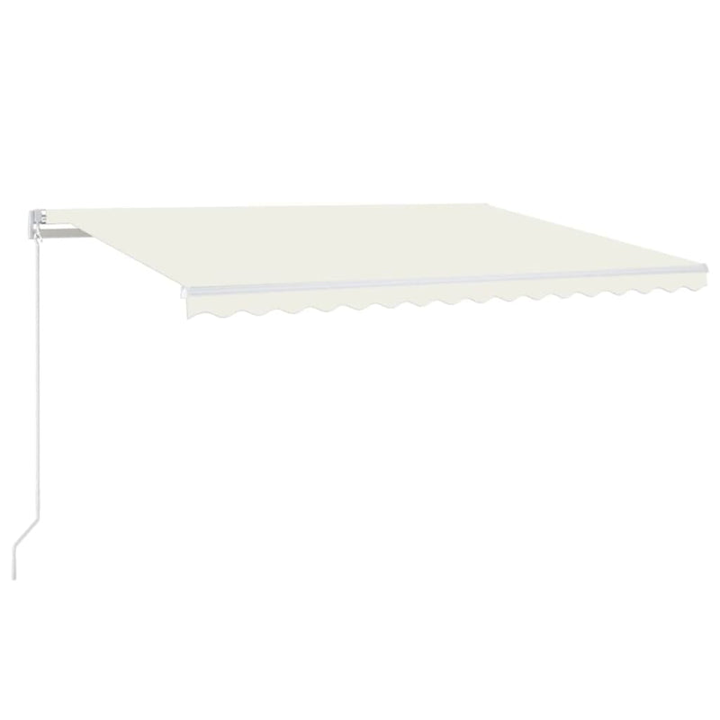 Manual Retractable Awning with LED 450x350 cm Cream