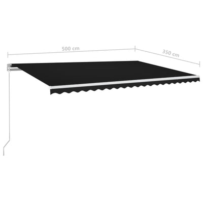 Manual Retractable Awning 500x350 cm Anthracite