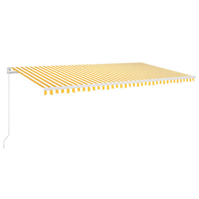 Manual Retractable Awning 600x350 cm Yellow and White