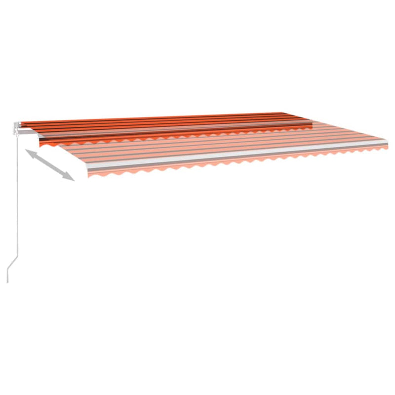 Manual Retractable Awning 600x350 cm Orange and Brown