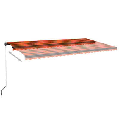 Manual Retractable Awning 600x350 cm Orange and Brown