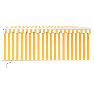 Manual Retractable Awning with Blind 3x2.5m Yellow&White