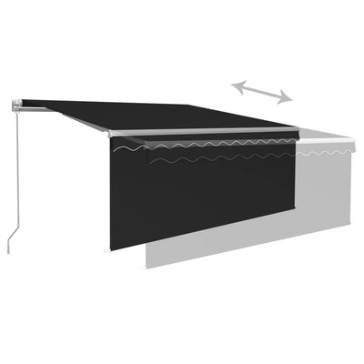 Manual Retractable Awning with Blind 3x2.5m Anthracite