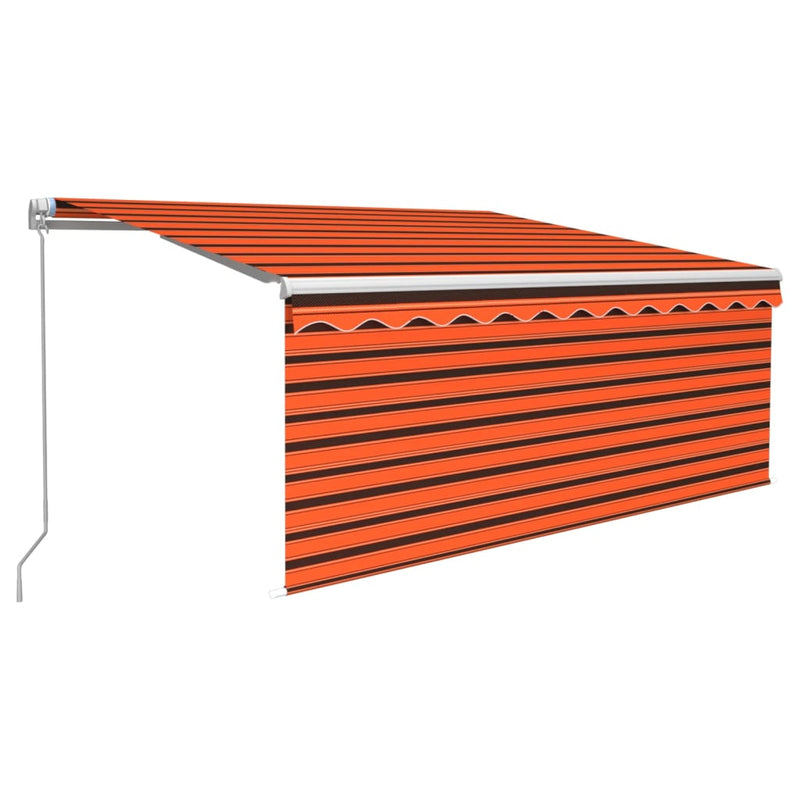 Manual Retractable Awning with Blind 3x2.5m Orange&Brown