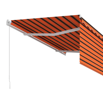 Manual Retractable Awning with Blind 3x2.5m Orange&Brown