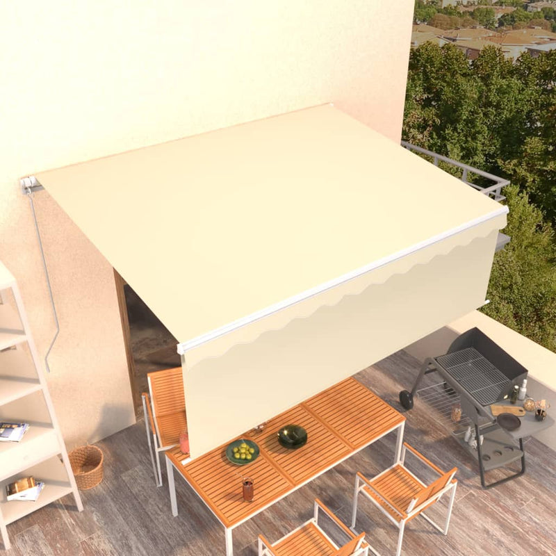 Manual Retractable Awning with Blind 4x3m Cream