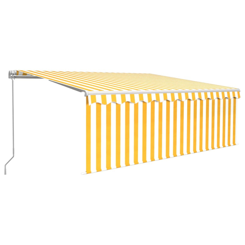 Manual Retractable Awning with Blind 4x3m Yellow&White