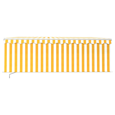 Manual Retractable Awning with Blind 4x3m Yellow&White