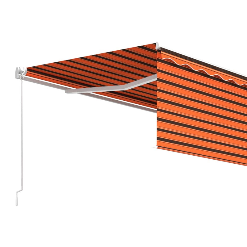 Manual Retractable Awning with Blind 4x3m Orange&Brown