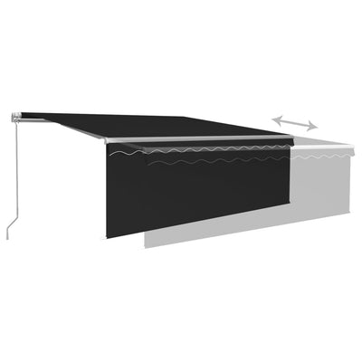 Manual Retractable Awning with Blind&LED 4x3m Anthracite