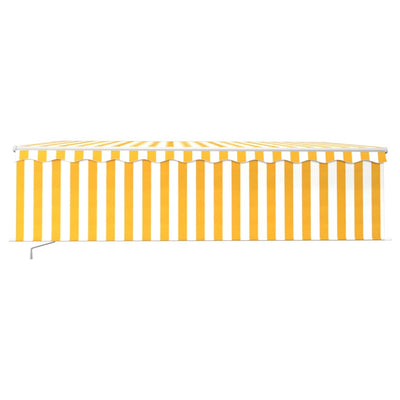 Manual Retractable Awning with Blind 5x3m Yellow&White