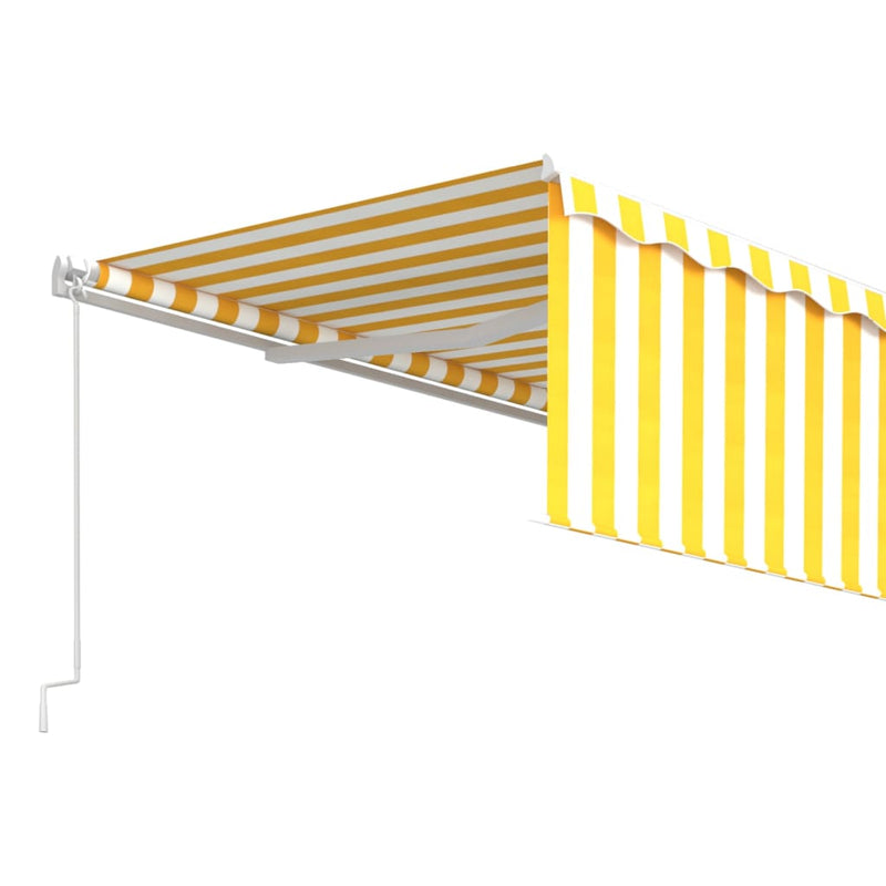 Manual Retractable Awning with Blind 5x3m Yellow&White