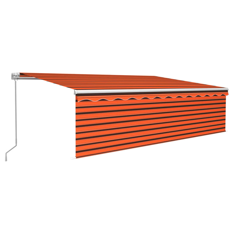 Manual Retractable Awning with Blind 5x3m Orange&Brown