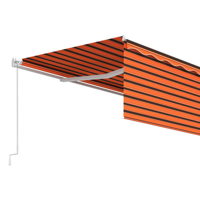 Manual Retractable Awning with Blind 5x3m Orange&Brown