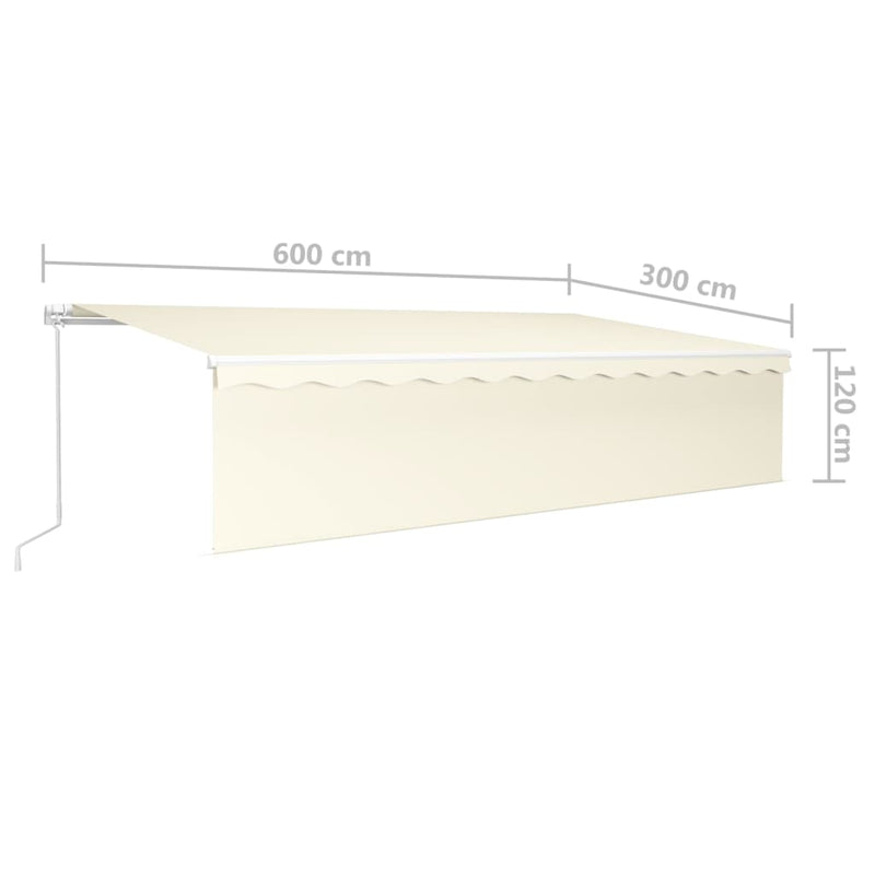 Manual Retractable Awning with Blind 6x3m Cream