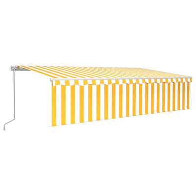 Manual Retractable Awning with Blind 6x3m Yellow&White