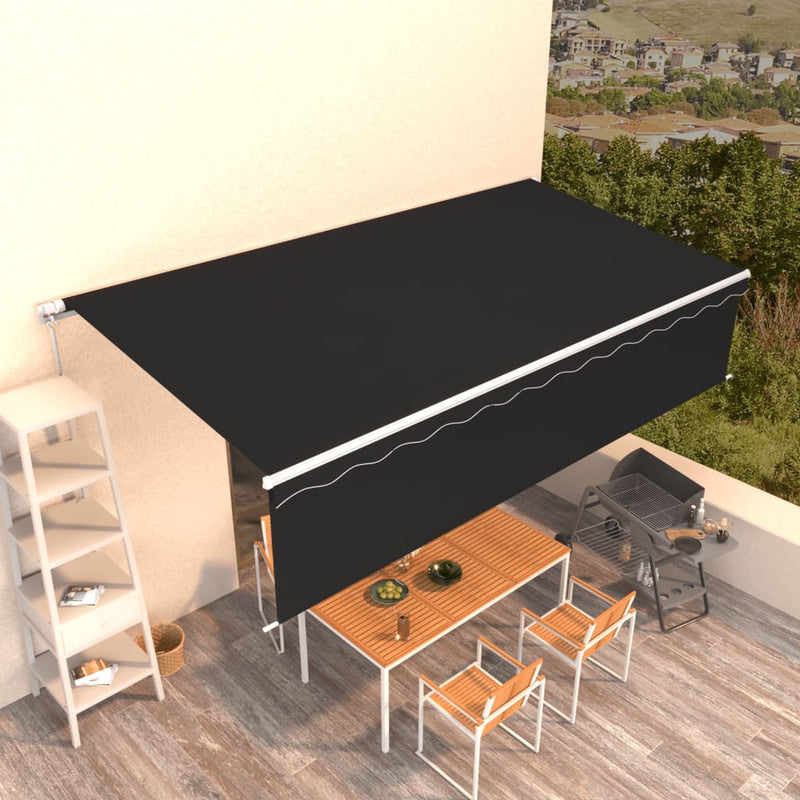 Manual Retractable Awning with Blind 6x3m Anthracite