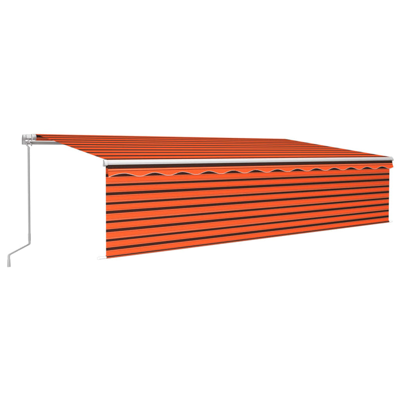 Manual Retractable Awning with Blind 6x3m Orange&Brown