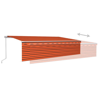 Manual Retractable Awning with Blind 6x3m Orange&Brown