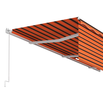 Manual Retractable Awning with Blind 6x3m Orange&Brown