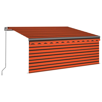 Manual Retractable Awning with Blind 3x2.5m Orange&Brown