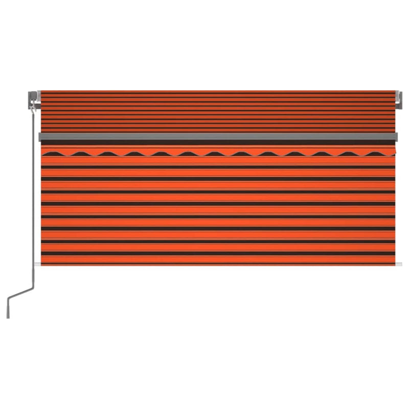 Manual Retractable Awning with Blind 3x2.5m Orange&Brown