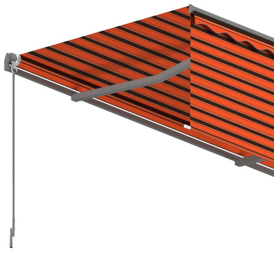 Manual Retractable Awning with Blind 3x2.5m Orange&Brown