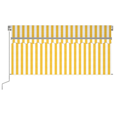 Manual Retractable Awning with Blind 3.5x2.5m Yellow&White