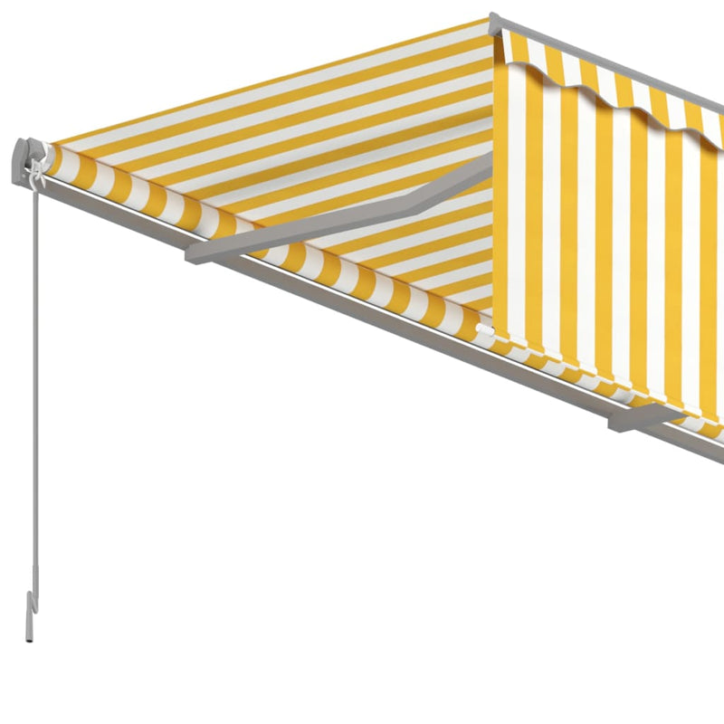 Manual Retractable Awning with Blind 3.5x2.5m Yellow&White