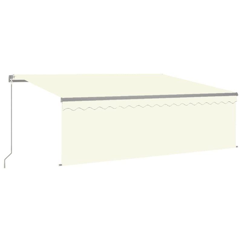 Manual Retractable Awning with Blind&LED 4x3m Cream