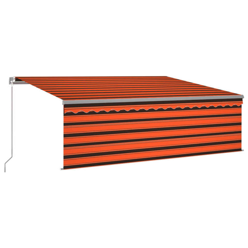 Manual Retractable Awning with Blind 4.5x3m Orange&Brown