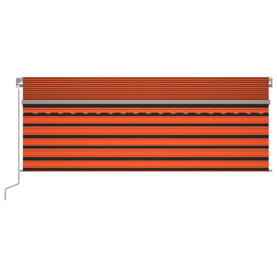 Manual Retractable Awning with Blind 4.5x3m Orange&Brown