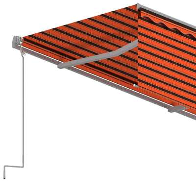 Manual Retractable Awning with Blind 4.5x3m Orange&Brown