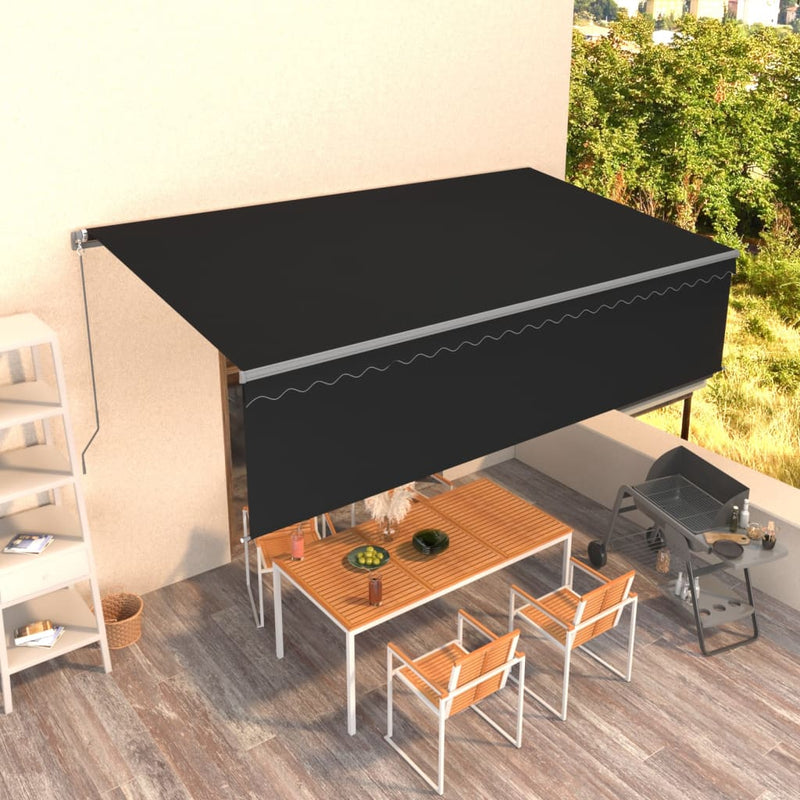 Manual Retractable Awning with Blind 5x3m Anthracite