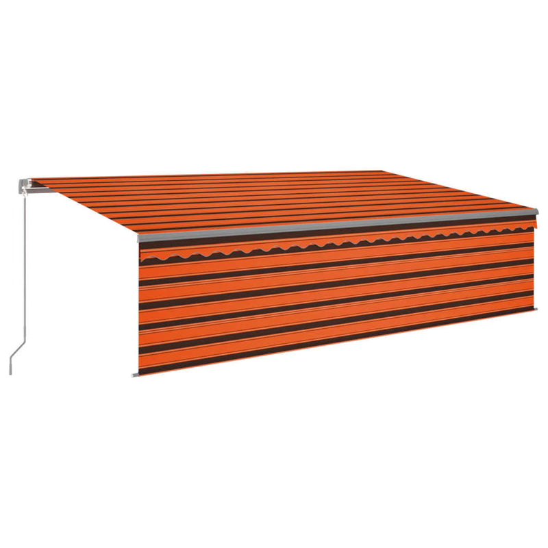 Manual Retractable Awning with Blind 5x3m Orange&Brown