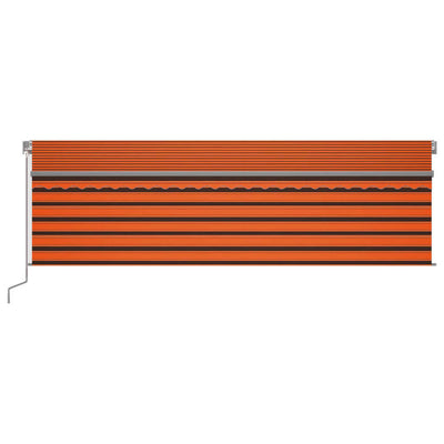 Manual Retractable Awning with Blind 5x3m Orange&Brown