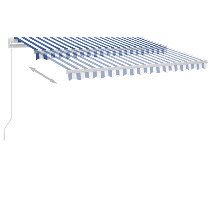 Freestanding Manual Retractable Awning 300x250 cm Blue/White