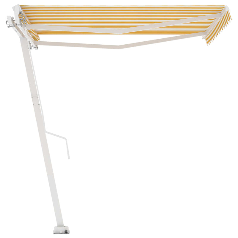 Freestanding Manual Retractable Awning 300x250 cm Yellow/White