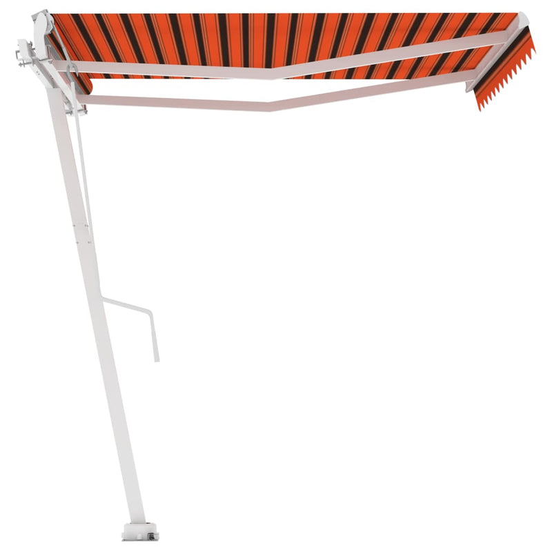 Freestanding Manual Retractable Awning 300x250 cm Orange/Brown