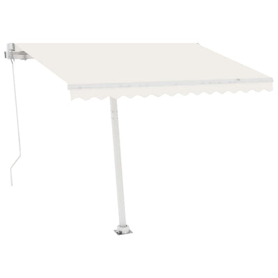 Manual Retractable Awning with LED 300x250 cm Cream