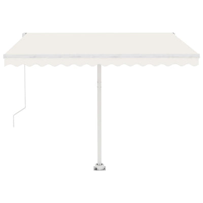 Manual Retractable Awning with LED 300x250 cm Cream