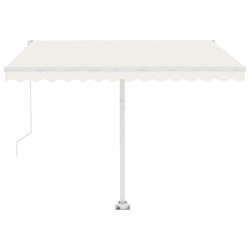 Manual Retractable Awning with LED 300x250 cm Cream